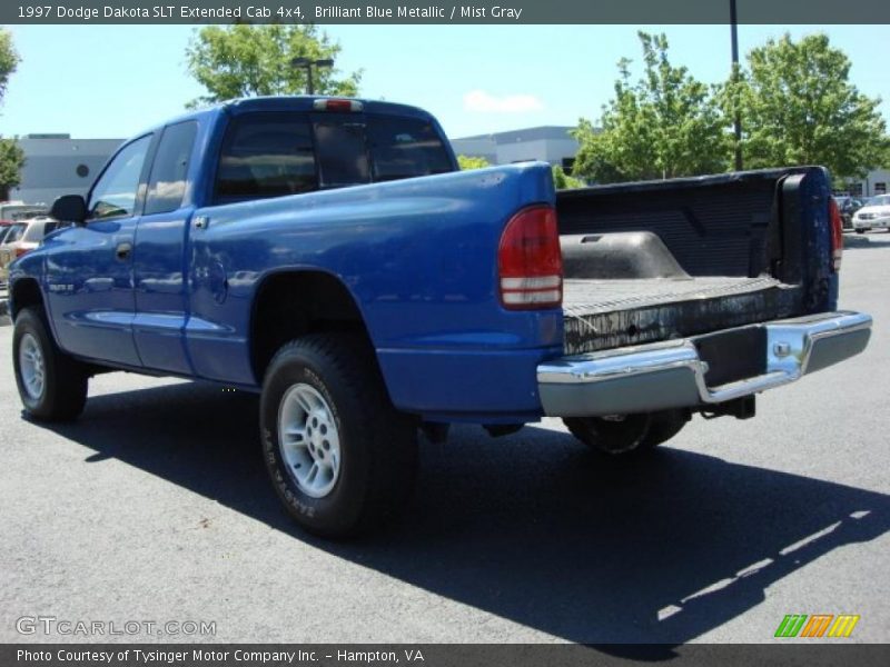 Brilliant Blue Metallic / Mist Gray 1997 Dodge Dakota SLT Extended Cab 4x4