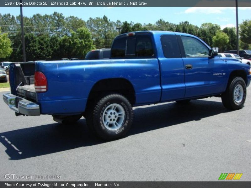 Brilliant Blue Metallic / Mist Gray 1997 Dodge Dakota SLT Extended Cab 4x4