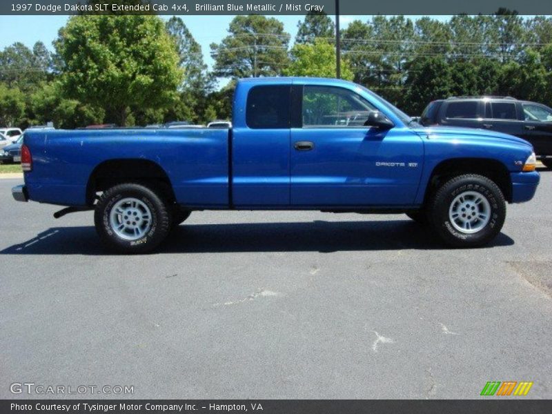 Brilliant Blue Metallic / Mist Gray 1997 Dodge Dakota SLT Extended Cab 4x4