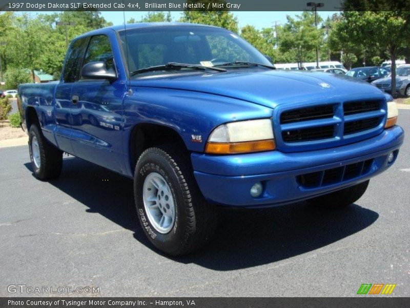 Brilliant Blue Metallic / Mist Gray 1997 Dodge Dakota SLT Extended Cab 4x4