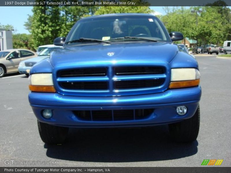 Brilliant Blue Metallic / Mist Gray 1997 Dodge Dakota SLT Extended Cab 4x4