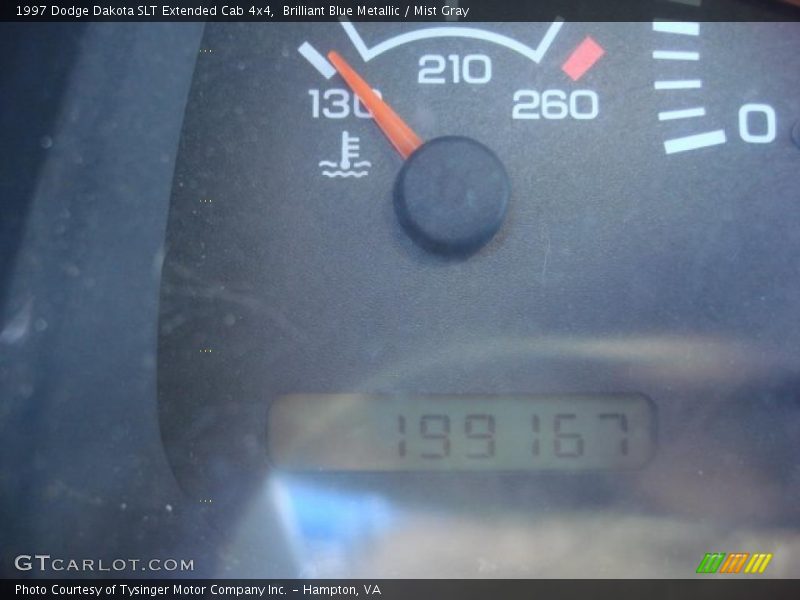 Brilliant Blue Metallic / Mist Gray 1997 Dodge Dakota SLT Extended Cab 4x4