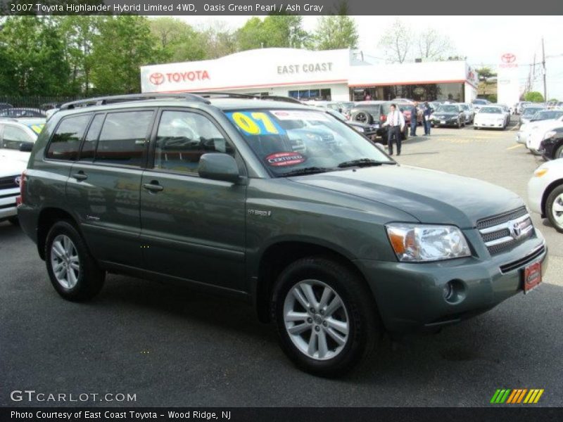 Oasis Green Pearl / Ash Gray 2007 Toyota Highlander Hybrid Limited 4WD