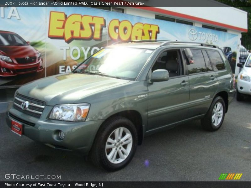 Oasis Green Pearl / Ash Gray 2007 Toyota Highlander Hybrid Limited 4WD