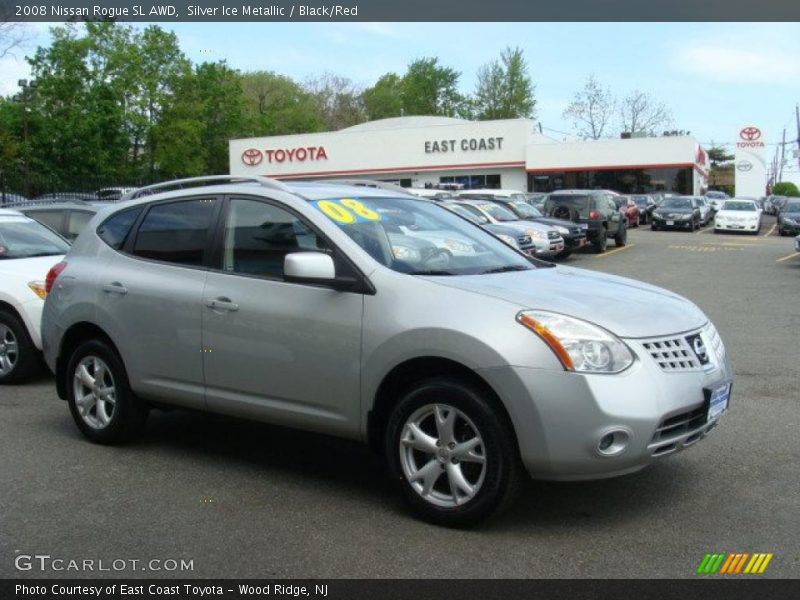 Silver Ice Metallic / Black/Red 2008 Nissan Rogue SL AWD