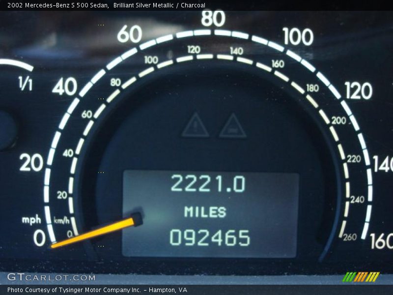 Brilliant Silver Metallic / Charcoal 2002 Mercedes-Benz S 500 Sedan