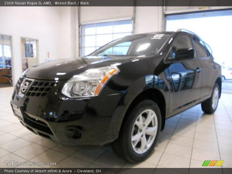 Wicked Black / Black 2009 Nissan Rogue SL AWD