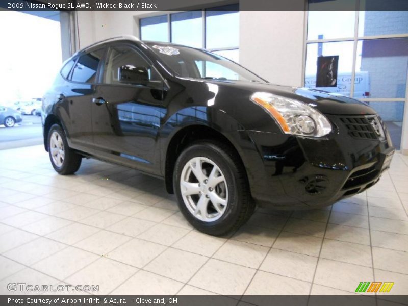 Wicked Black / Black 2009 Nissan Rogue SL AWD
