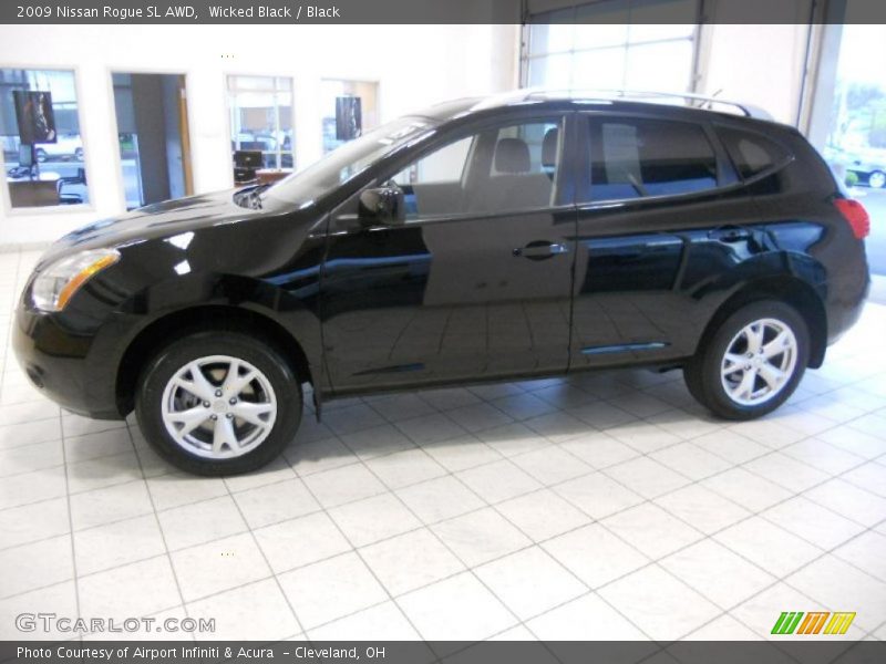 Wicked Black / Black 2009 Nissan Rogue SL AWD