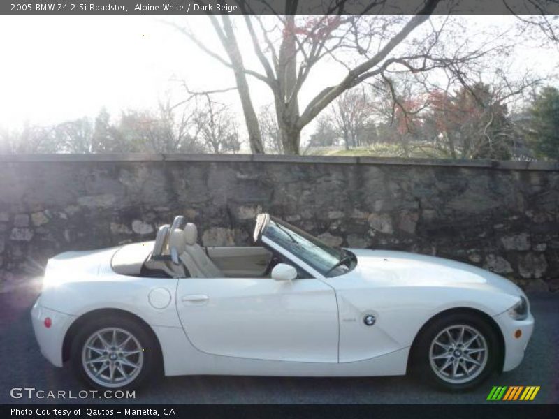 Alpine White / Dark Beige 2005 BMW Z4 2.5i Roadster