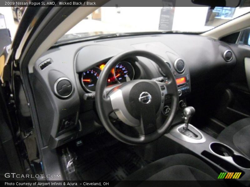 Wicked Black / Black 2009 Nissan Rogue SL AWD