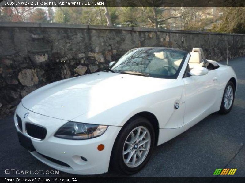 Alpine White / Dark Beige 2005 BMW Z4 2.5i Roadster