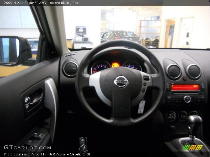 Wicked Black / Black 2009 Nissan Rogue SL AWD