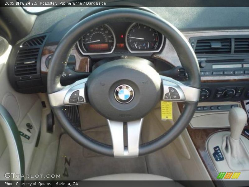 Alpine White / Dark Beige 2005 BMW Z4 2.5i Roadster