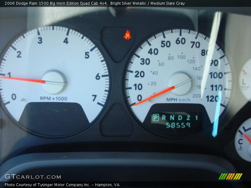 Bright Silver Metallic / Medium Slate Gray 2006 Dodge Ram 1500 Big Horn Edition Quad Cab 4x4