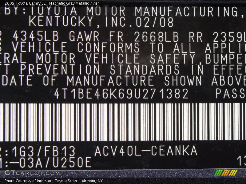 Magnetic Gray Metallic / Ash 2009 Toyota Camry LE