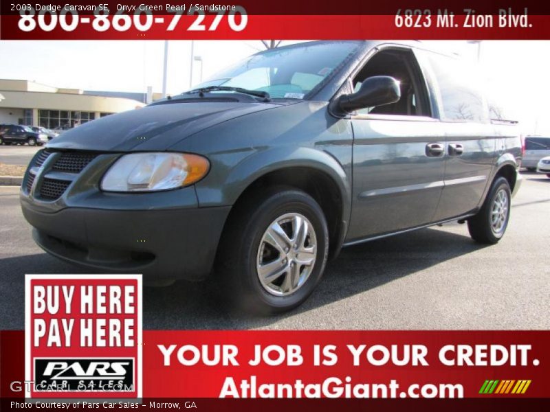 Onyx Green Pearl / Sandstone 2003 Dodge Caravan SE