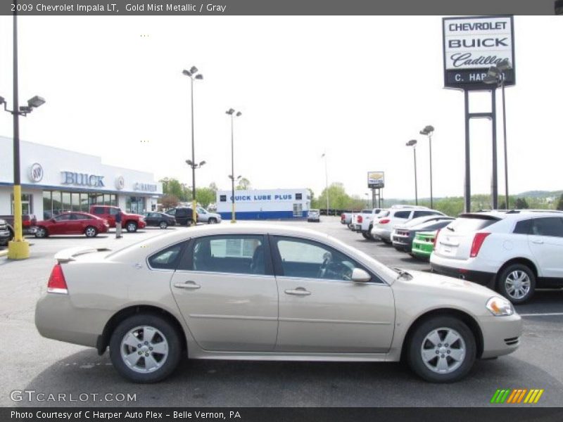 Gold Mist Metallic / Gray 2009 Chevrolet Impala LT
