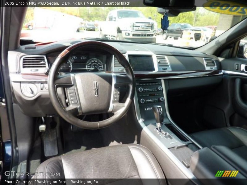Dark Ink Blue Metallic / Charcoal Black 2009 Lincoln MKS AWD Sedan