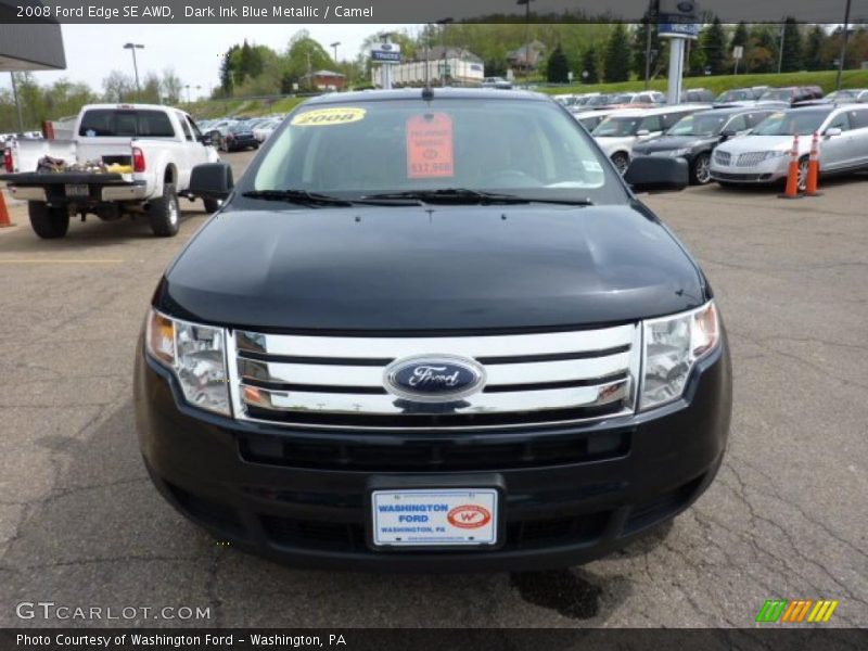 Dark Ink Blue Metallic / Camel 2008 Ford Edge SE AWD