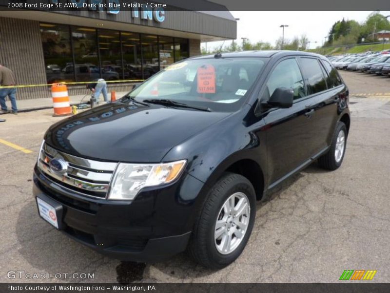 Dark Ink Blue Metallic / Camel 2008 Ford Edge SE AWD