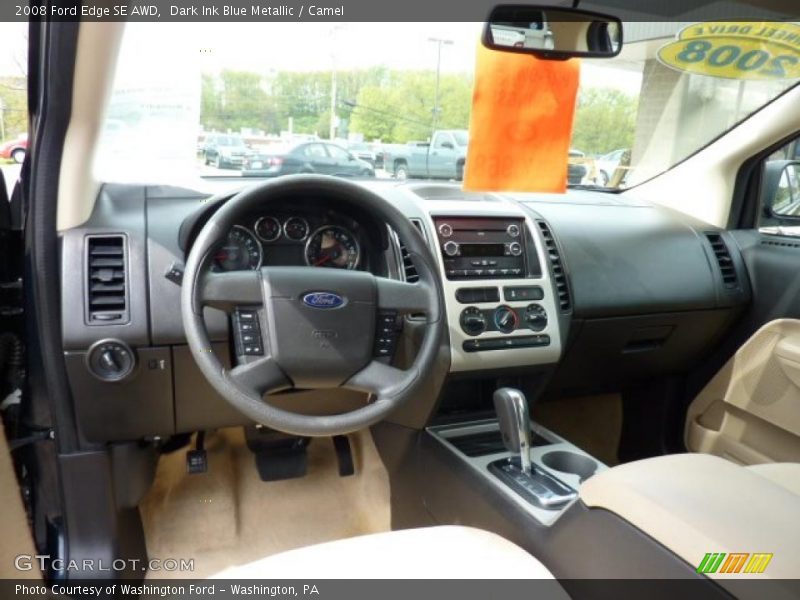 Dark Ink Blue Metallic / Camel 2008 Ford Edge SE AWD