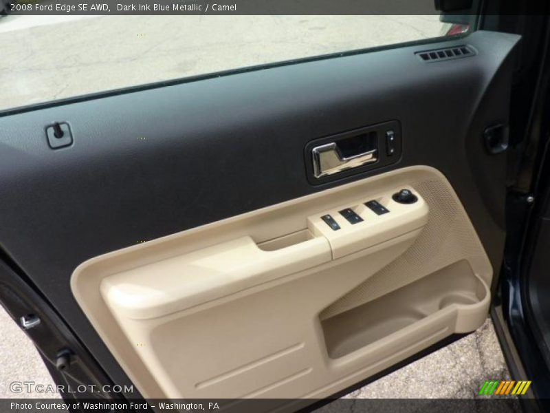 Dark Ink Blue Metallic / Camel 2008 Ford Edge SE AWD
