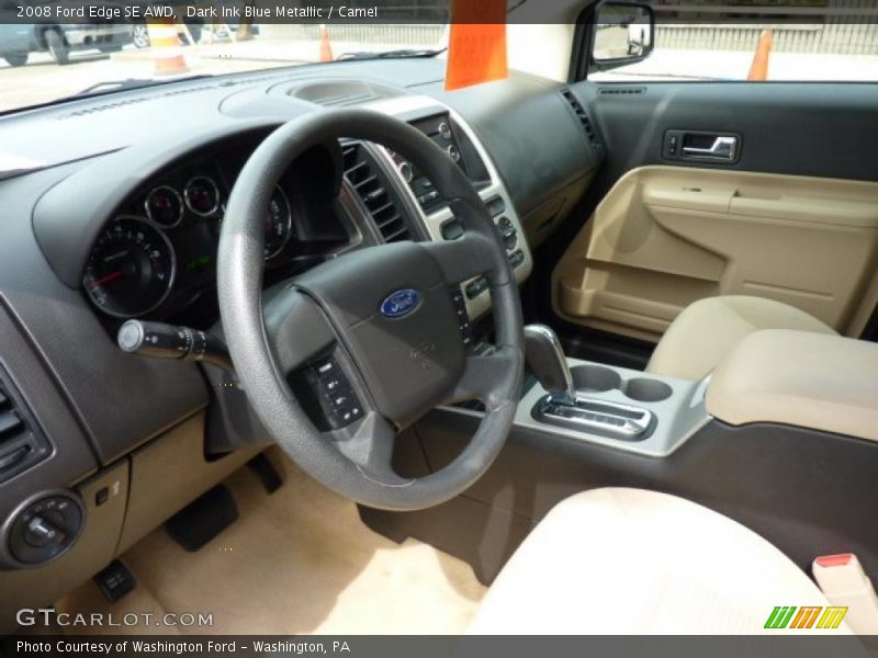 Dark Ink Blue Metallic / Camel 2008 Ford Edge SE AWD