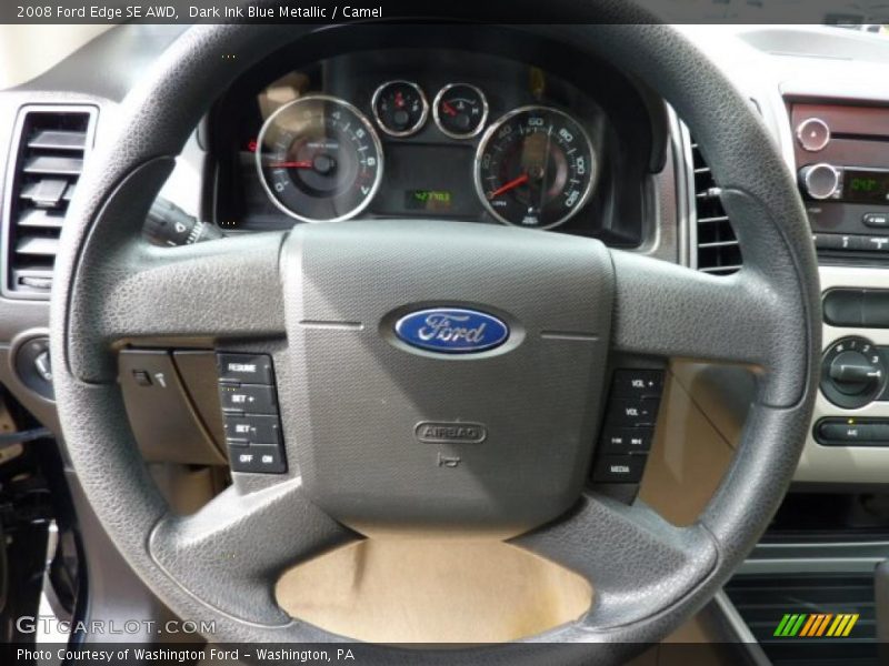 Dark Ink Blue Metallic / Camel 2008 Ford Edge SE AWD