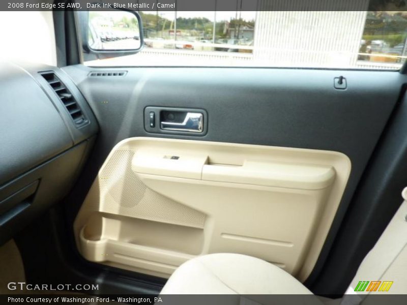 Dark Ink Blue Metallic / Camel 2008 Ford Edge SE AWD