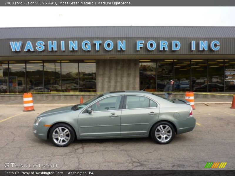 Moss Green Metallic / Medium Light Stone 2008 Ford Fusion SEL V6 AWD