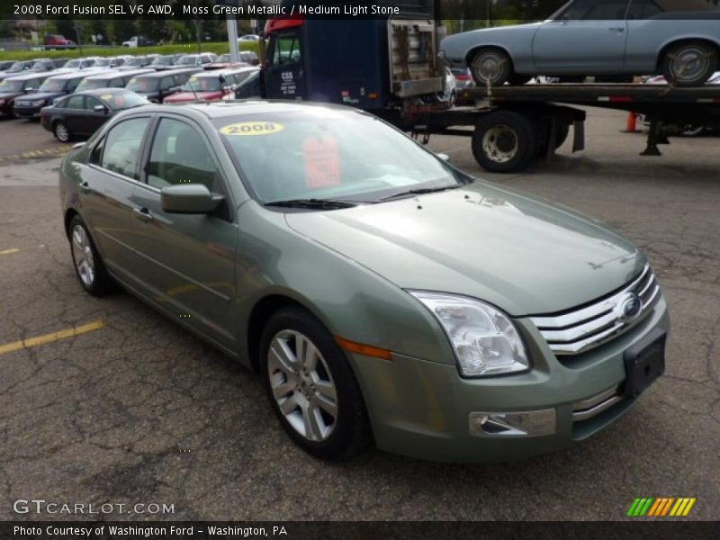 Moss Green Metallic / Medium Light Stone 2008 Ford Fusion SEL V6 AWD