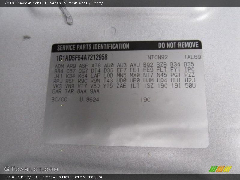 Summit White / Ebony 2010 Chevrolet Cobalt LT Sedan