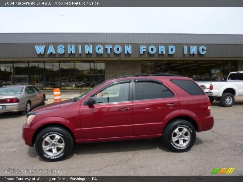 Ruby Red Metallic / Beige 2004 Kia Sorento LX 4WD