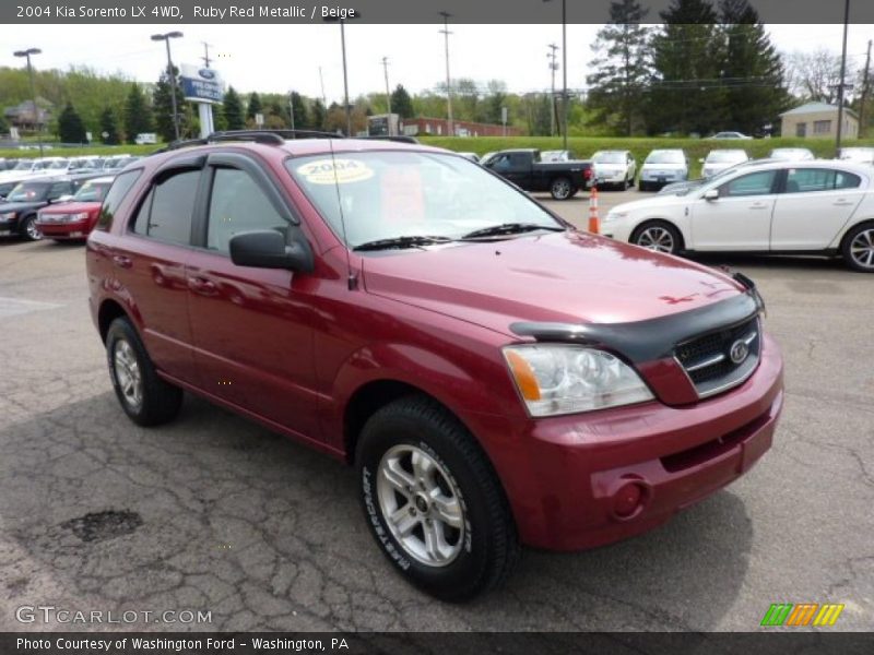 Ruby Red Metallic / Beige 2004 Kia Sorento LX 4WD