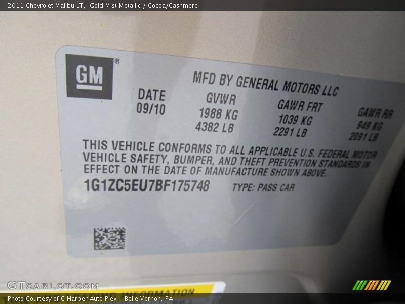 Gold Mist Metallic / Cocoa/Cashmere 2011 Chevrolet Malibu LT