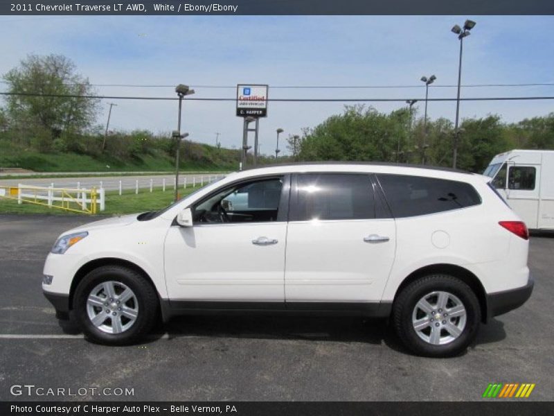 White / Ebony/Ebony 2011 Chevrolet Traverse LT AWD