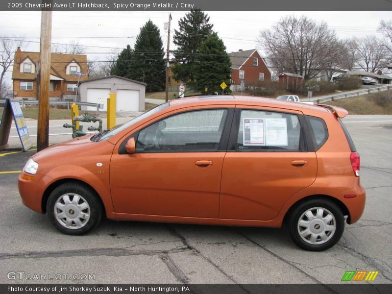 Spicy Orange Metallic / Gray 2005 Chevrolet Aveo LT Hatchback
