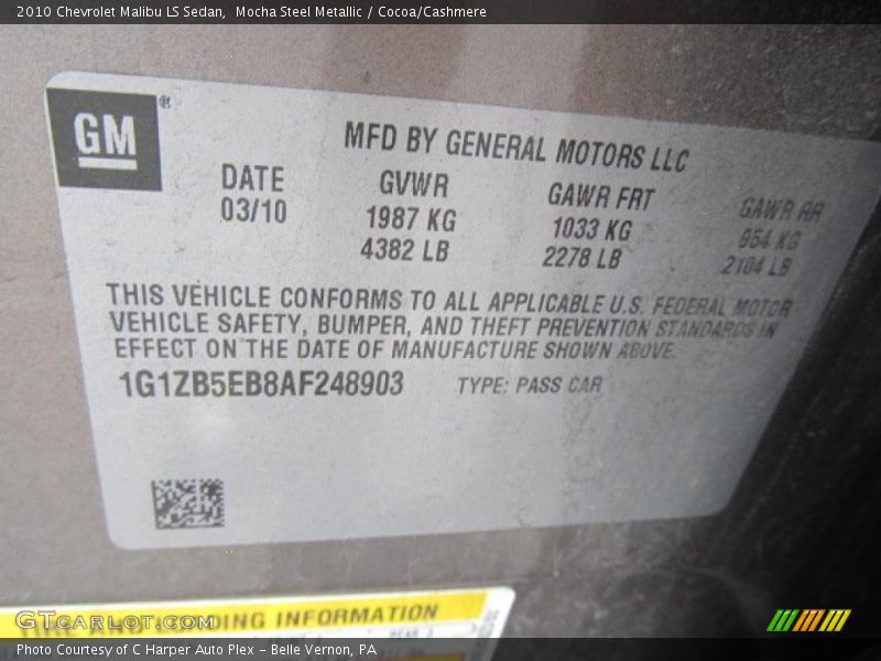 Mocha Steel Metallic / Cocoa/Cashmere 2010 Chevrolet Malibu LS Sedan