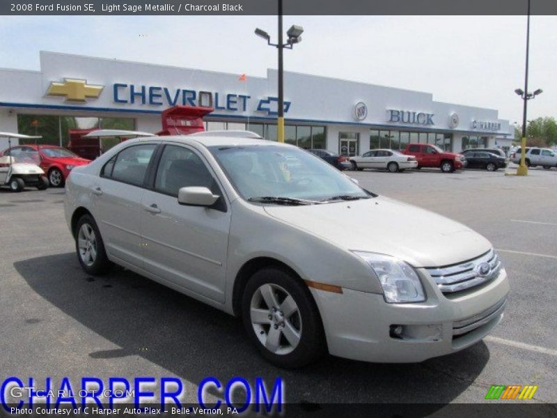 Light Sage Metallic / Charcoal Black 2008 Ford Fusion SE
