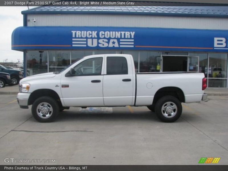 Bright White / Medium Slate Gray 2007 Dodge Ram 2500 SLT Quad Cab 4x4