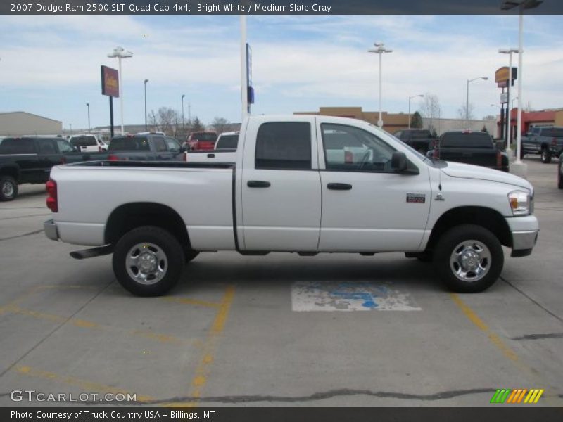 Bright White / Medium Slate Gray 2007 Dodge Ram 2500 SLT Quad Cab 4x4