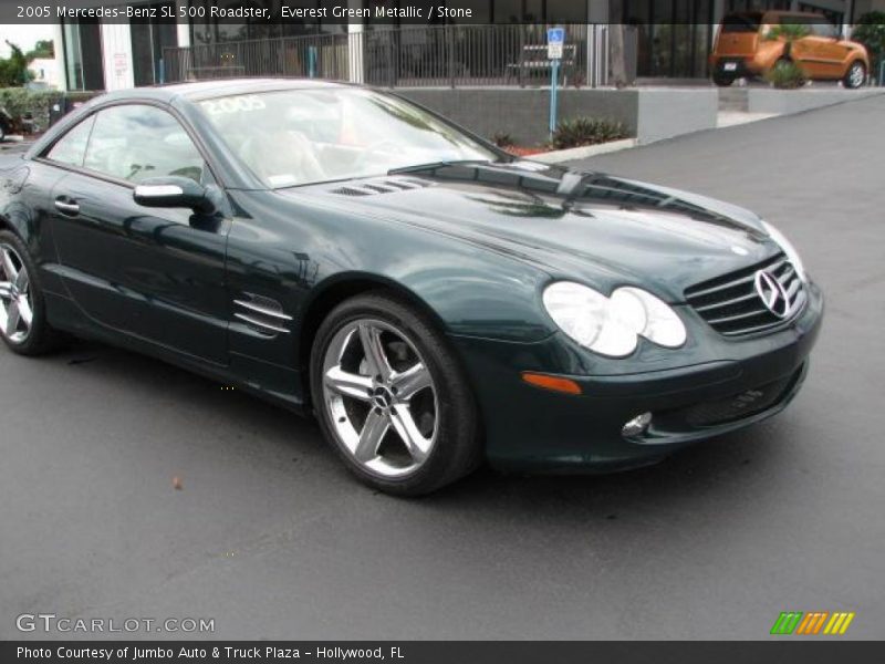 Everest Green Metallic / Stone 2005 Mercedes-Benz SL 500 Roadster