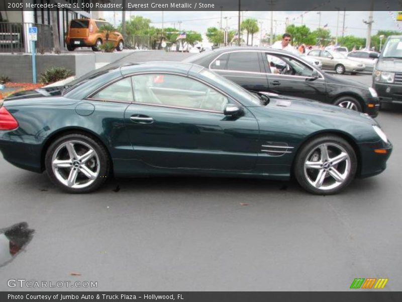 Everest Green Metallic / Stone 2005 Mercedes-Benz SL 500 Roadster