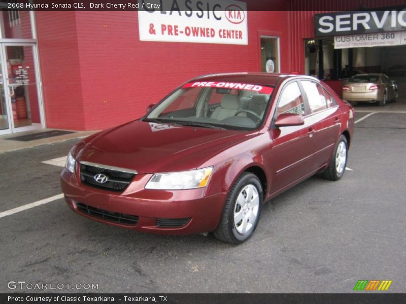 Dark Cherry Red / Gray 2008 Hyundai Sonata GLS