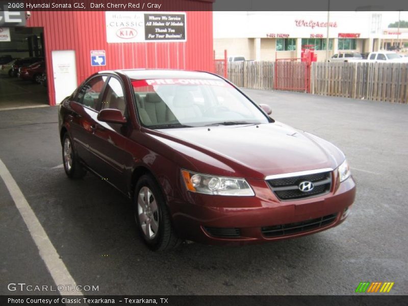 Dark Cherry Red / Gray 2008 Hyundai Sonata GLS