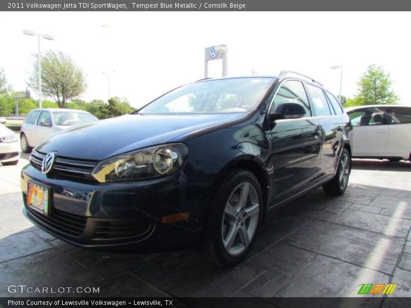 Tempest Blue Metallic / Cornsilk Beige 2011 Volkswagen Jetta TDI SportWagen