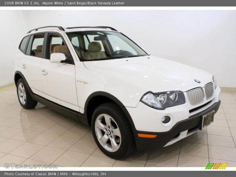 Alpine White / Sand Beige/Black Nevada Leather 2008 BMW X3 3.0si