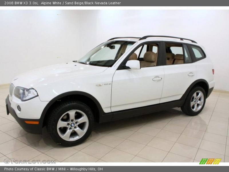 Alpine White / Sand Beige/Black Nevada Leather 2008 BMW X3 3.0si