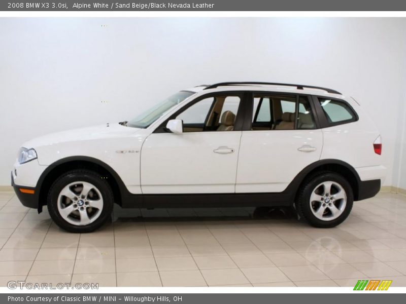 Alpine White / Sand Beige/Black Nevada Leather 2008 BMW X3 3.0si